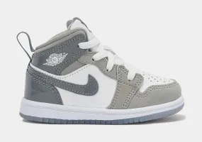 Air Jordan 1 Mid SE Infant Toddler Lifestyle Shoes (White/Grey)