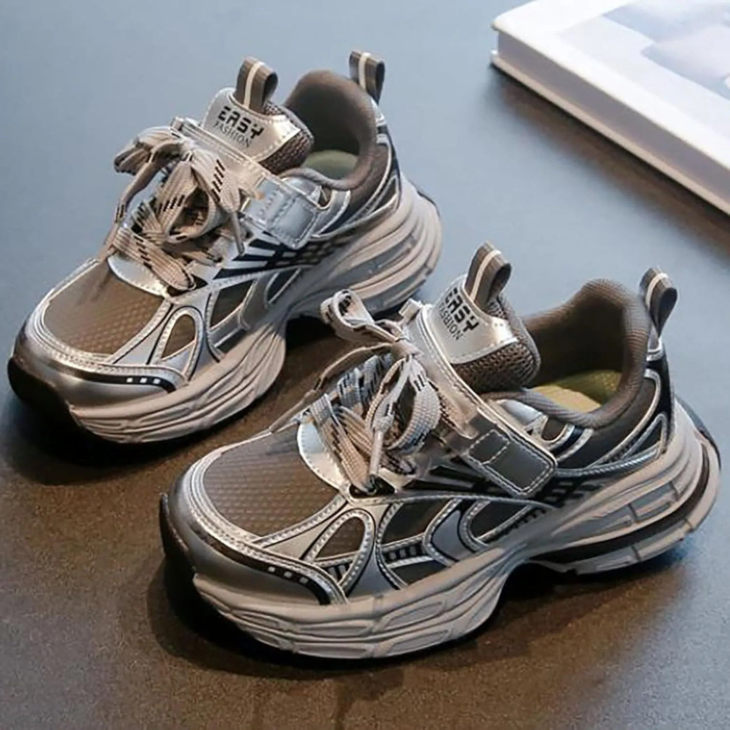 Boys Girls Kids Sneakers Tennis Running Shoes Unisex Lace-up Lightweight Breathable Walking Shoes for Kids Girls
