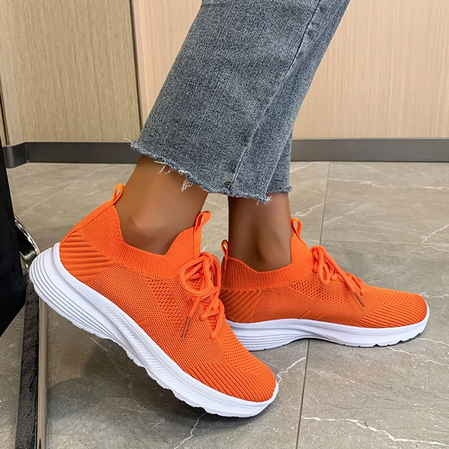 Cathalem Sneakers for Women Slip On Walking Shoes Non Slip Running Shoes Breathable Tennis Workout Shoes Gym Sneakers