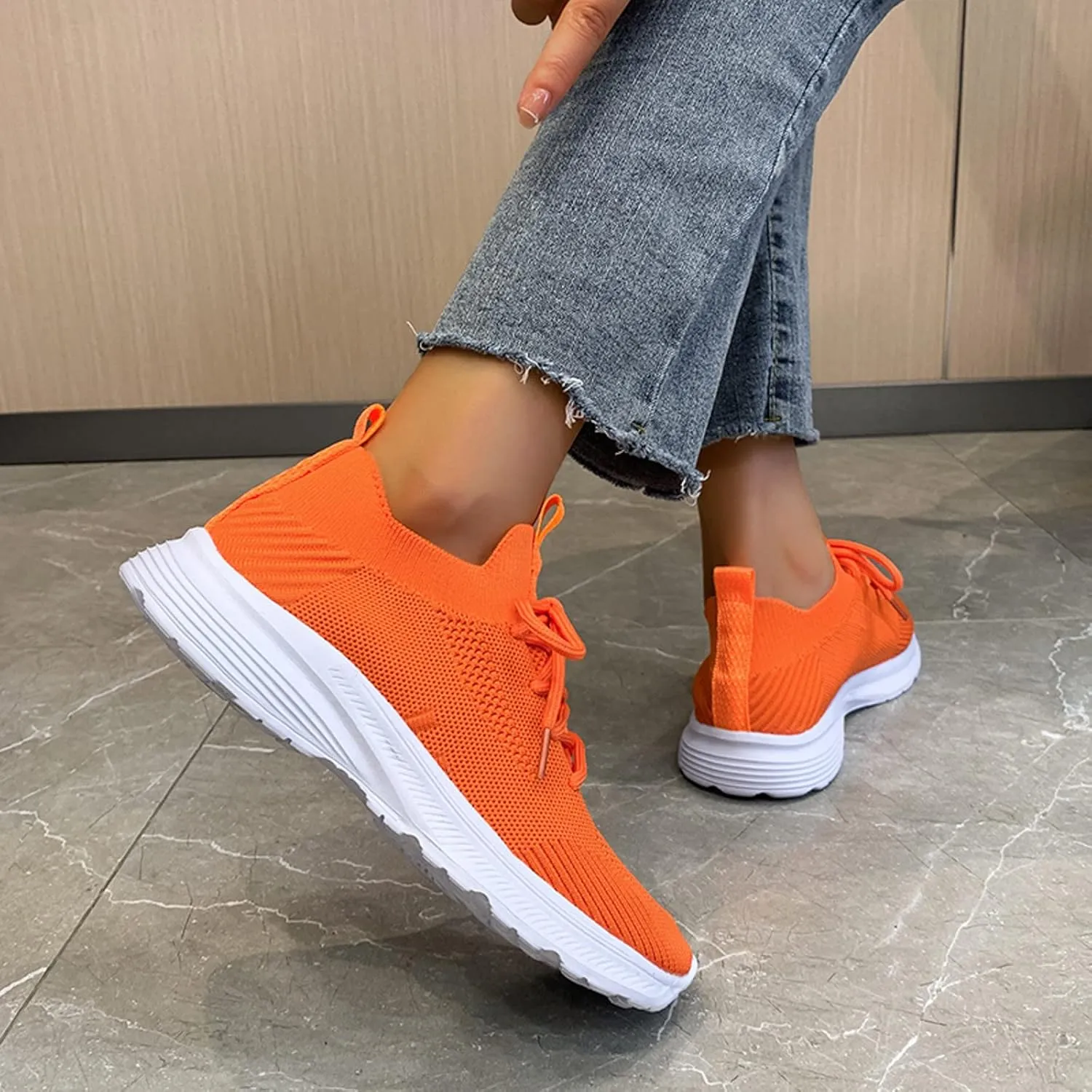 Cathalem Sneakers for Women Slip On Walking Shoes Non Slip Running Shoes Breathable Tennis Workout Shoes Gym Sneakers