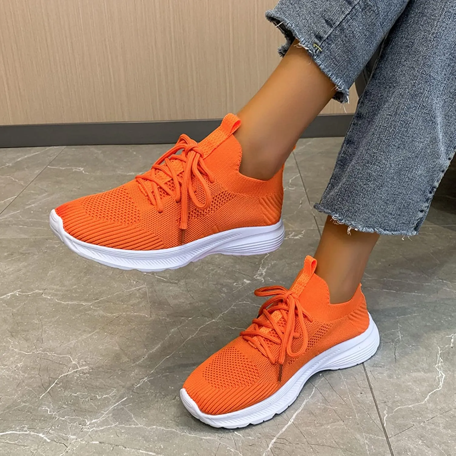 Cathalem Sneakers for Women Slip On Walking Shoes Non Slip Running Shoes Breathable Tennis Workout Shoes Gym Sneakers