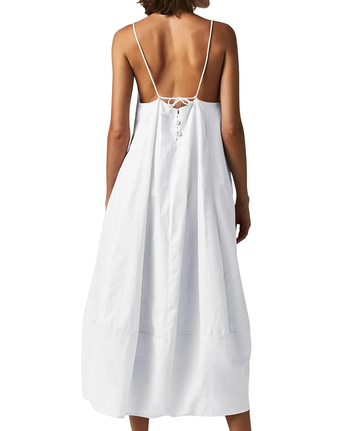 Chouyatou Womens Summer Dresses Sleeveless Spaghetti Strap Lounge Dress Flowy A-Line Midi Dress