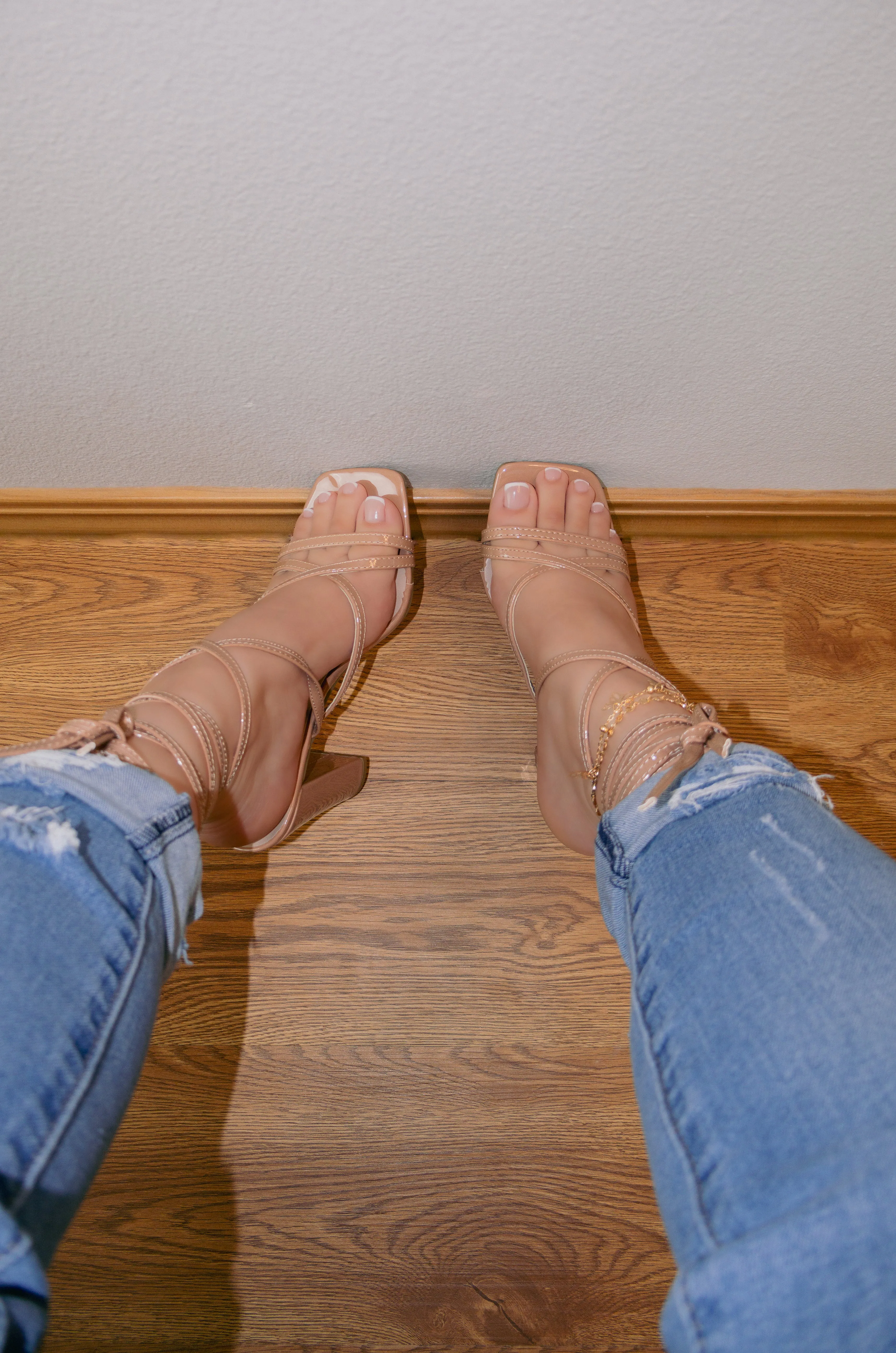 Dakota - Square Toe Lace Up High Heels