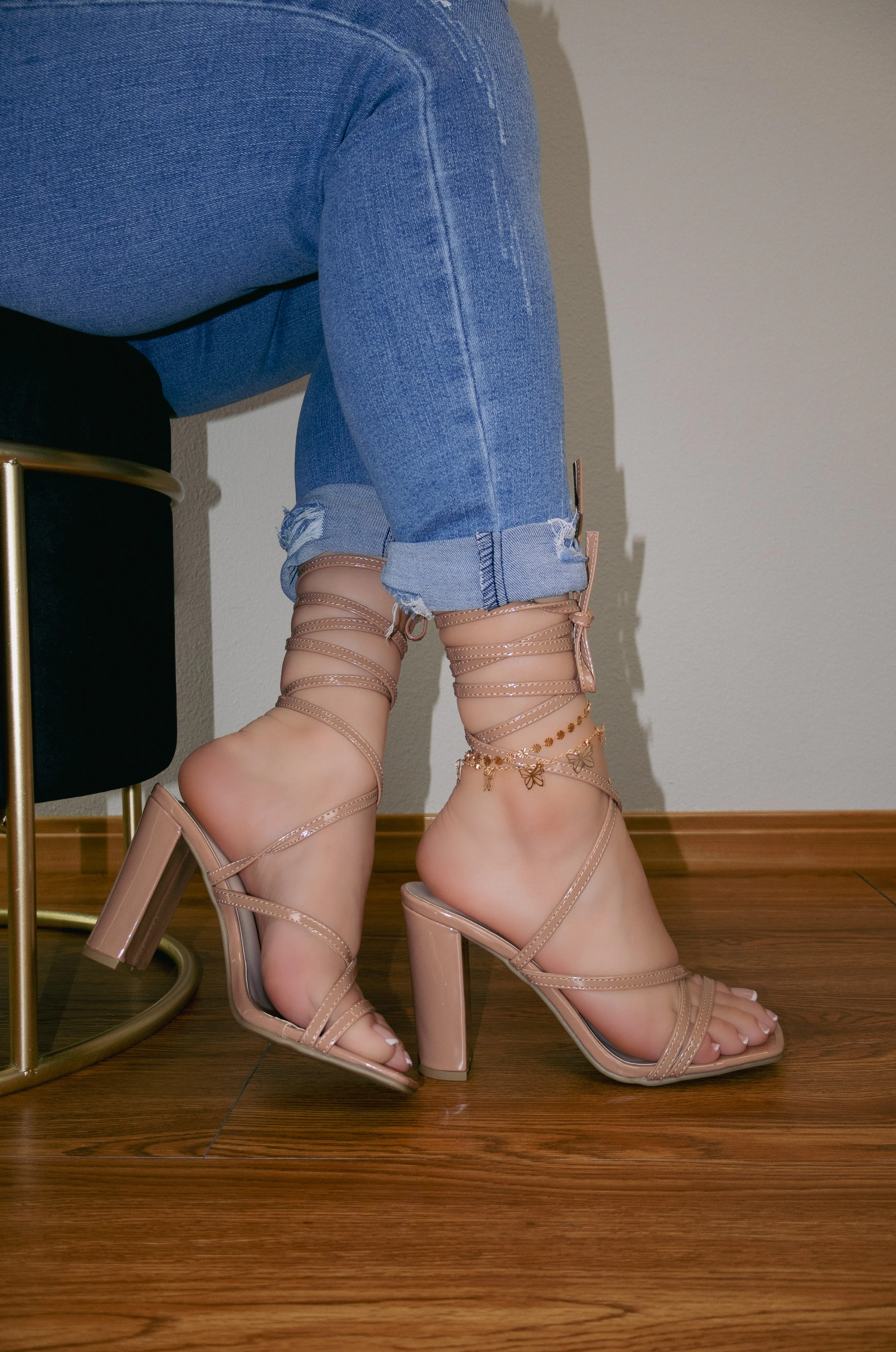 Dakota - Square Toe Lace Up High Heels