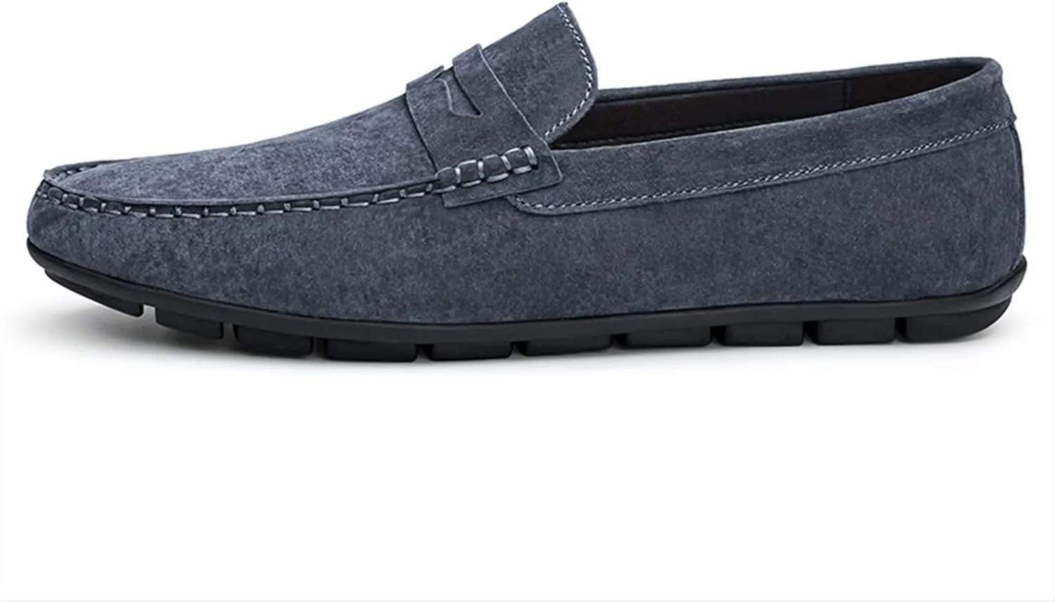 Driving Moccasins Loafer Shoes for Men Penny Loafer Genuine Leather Stitching Details Round Toe Flat Heel Lightweight Flexible Resistant Anti-Slip for Any Attire