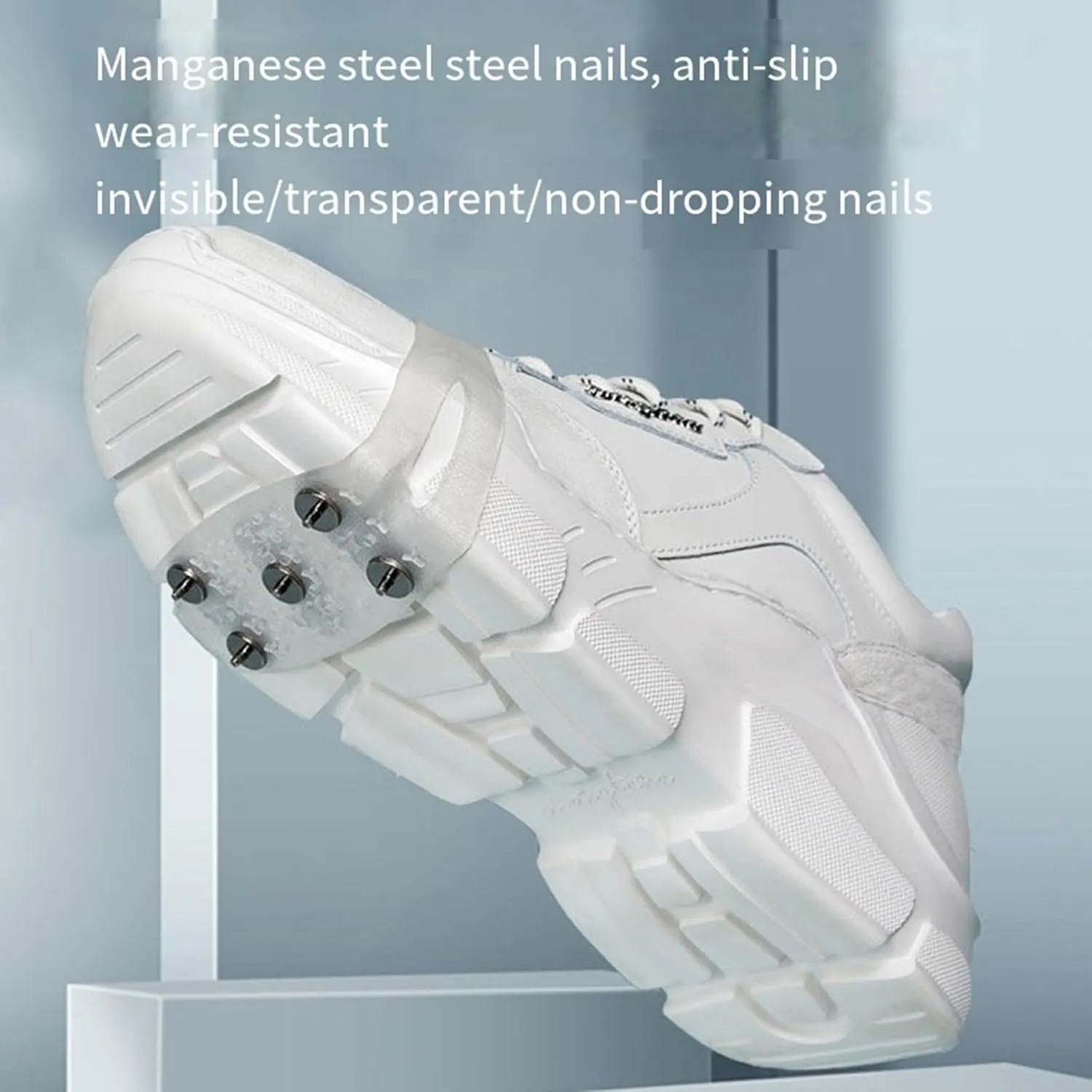 Ice Cleats Snow Traction Cleats Crampons for Shoe and Boots Non-Slip Overshoe for Walking on Snow and Ice Rubber Walking Cleats Anti Slip Crampons