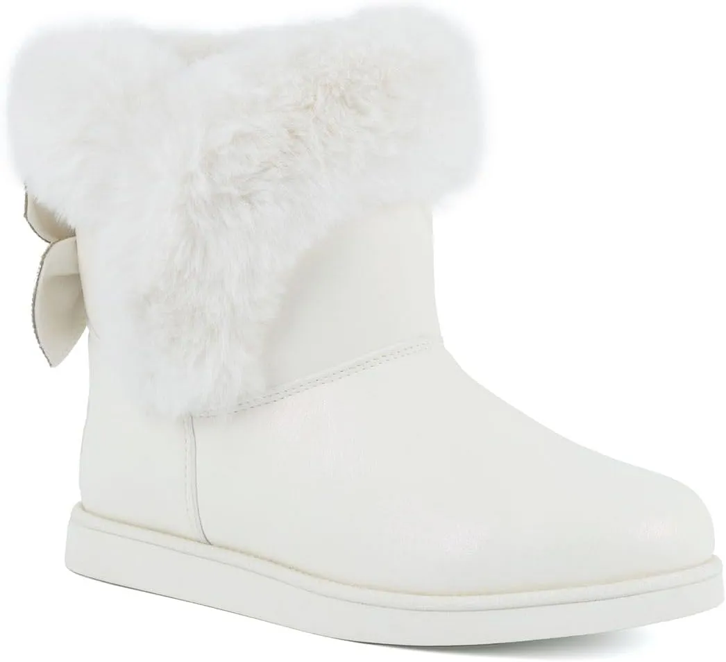 JUICY COUTURE Women's Slip On Winter Snow Boots Warm & Insulated Fur Lining Comfortable Fashion Booties