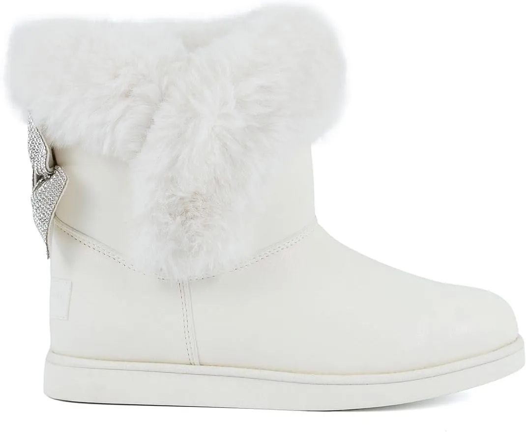 JUICY COUTURE Women's Slip On Winter Snow Boots Warm & Insulated Fur Lining Comfortable Fashion Booties
