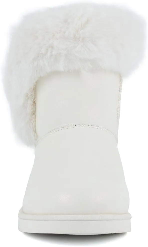 JUICY COUTURE Women's Slip On Winter Snow Boots Warm & Insulated Fur Lining Comfortable Fashion Booties