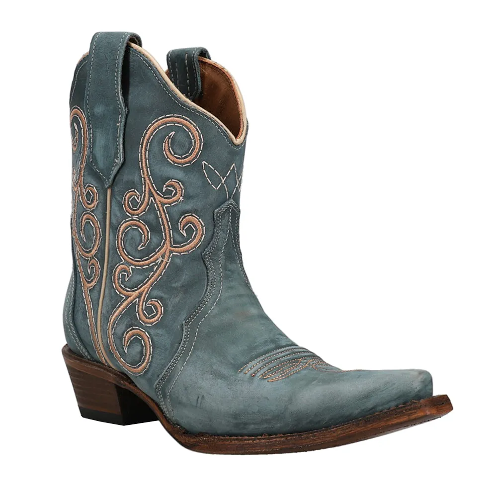 LD Distressed Triad Snip Toe Cowboy Booties
