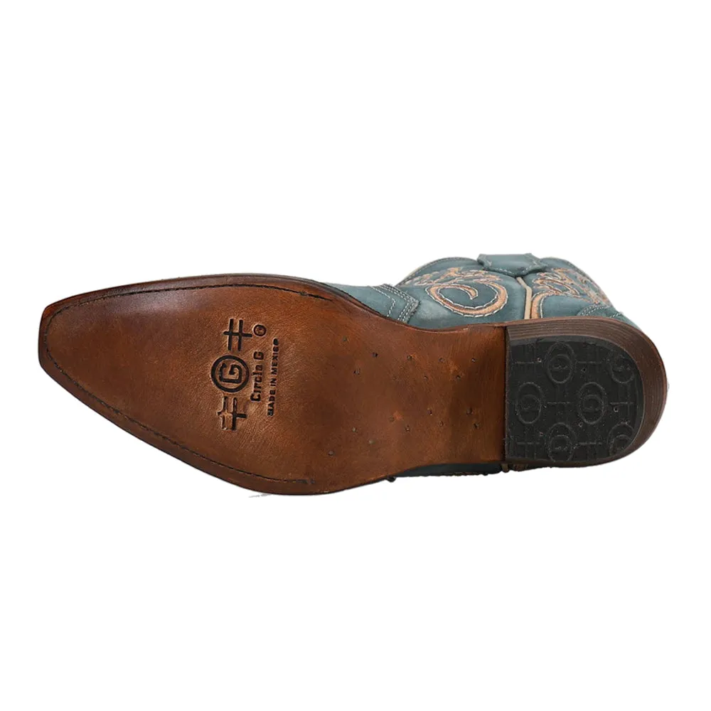 LD Distressed Triad Snip Toe Cowboy Booties