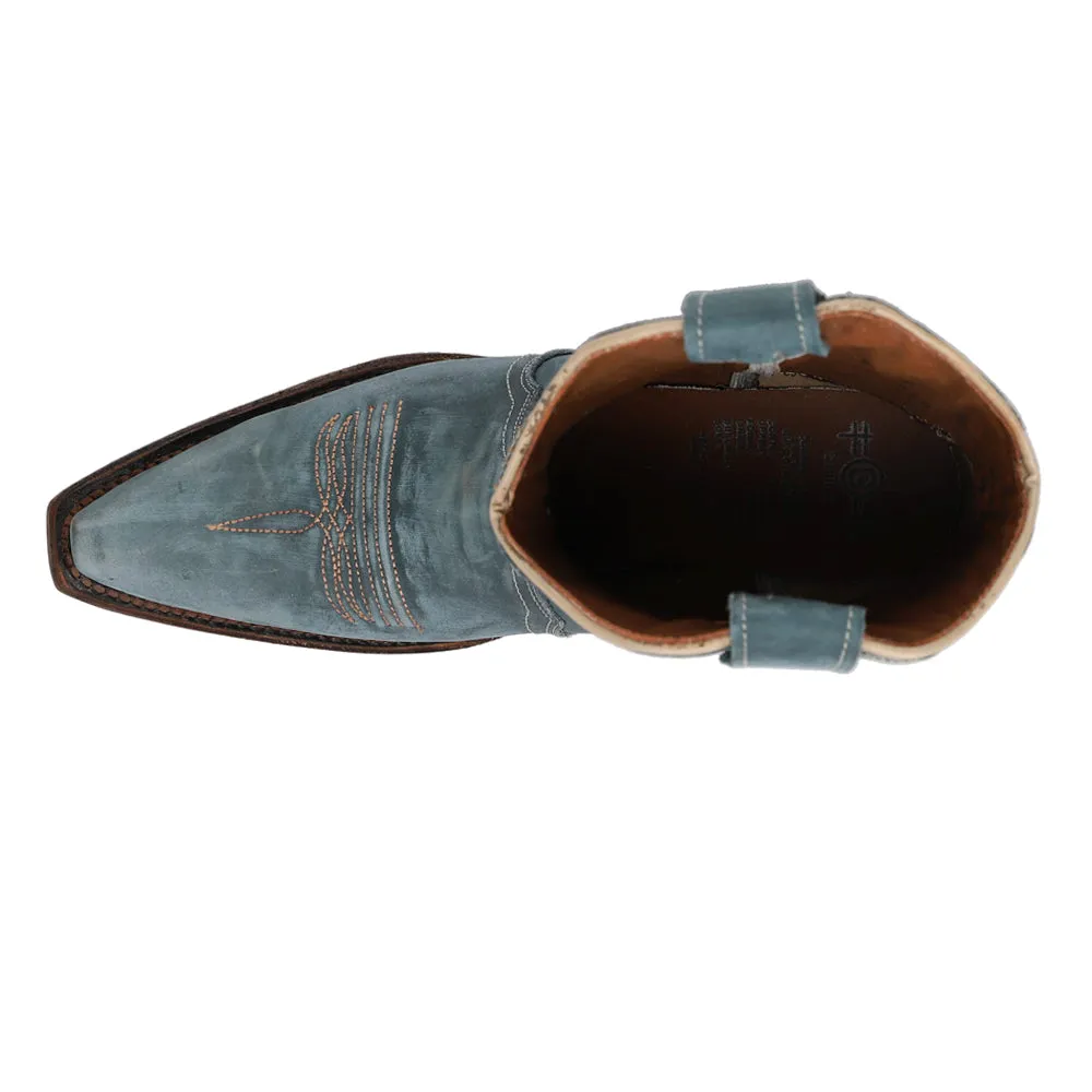LD Distressed Triad Snip Toe Cowboy Booties