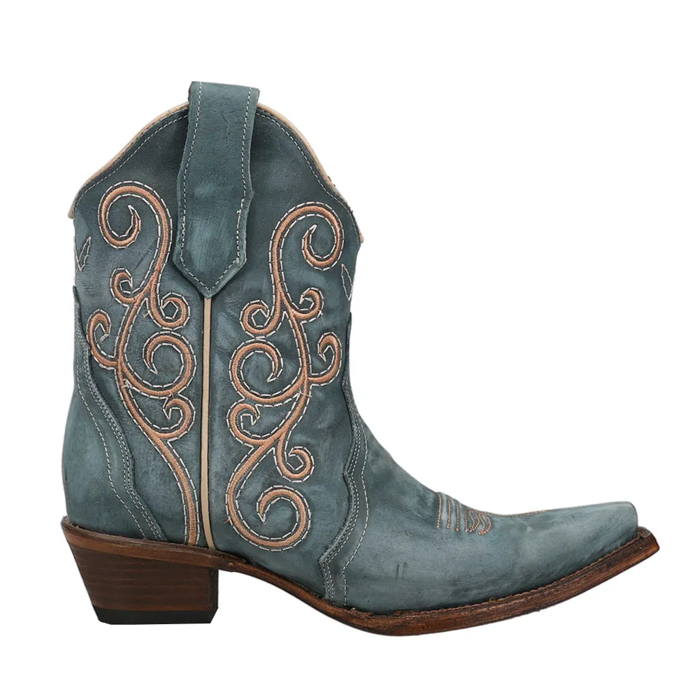 LD Distressed Triad Snip Toe Cowboy Booties
