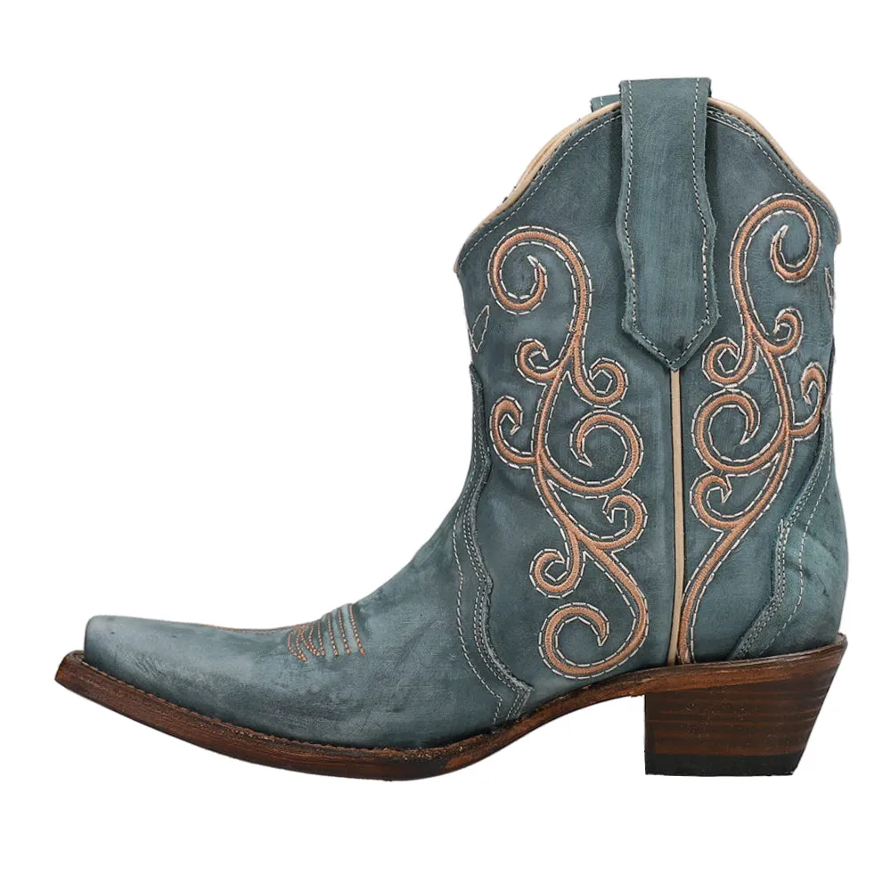 LD Distressed Triad Snip Toe Cowboy Booties