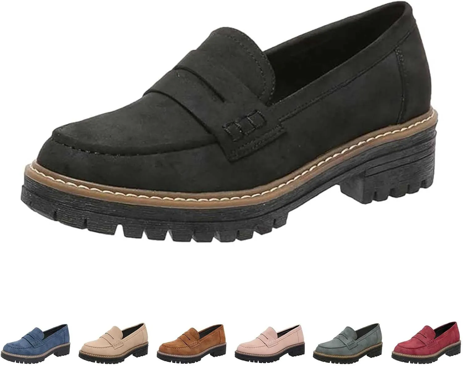 Loafers for Women Platform Slip On Loafers Dressy Business Shoe Comfortable Chunky Shoes Casual Work Shoes