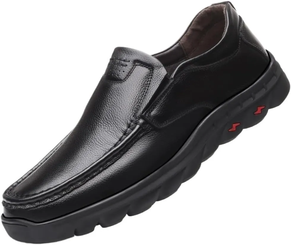 Mens Leather Loafers Slip On Breathable Comfortable Lightweight Driving Shoes Flat Heel Outdoor Shoes