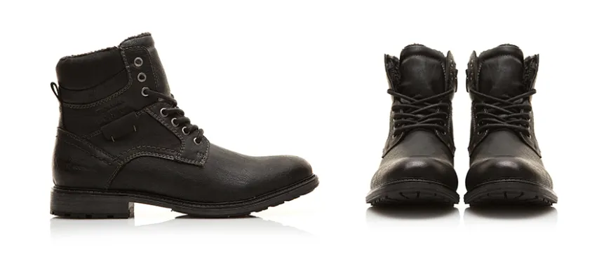 Men's Winter Casual Black Boots | Plus Size Warm Boots