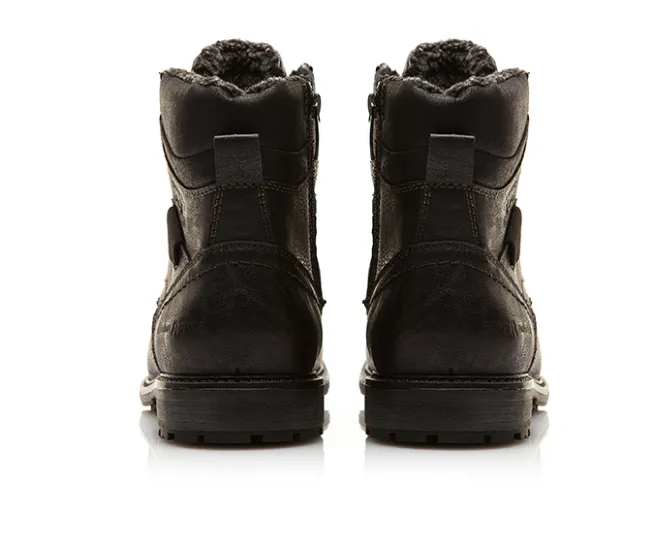 Men's Winter Casual Black Boots | Plus Size Warm Boots