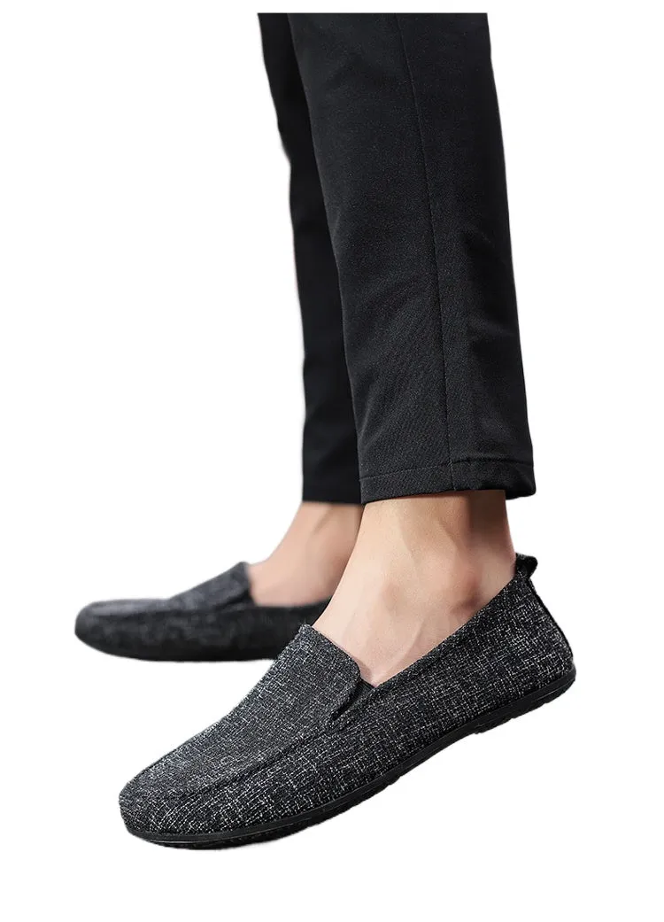 Old Beijing cloth shoes men's spring single shoes soft-soled shoes men's one-pedal lazy driving casual shoes breathable Doudou shoes