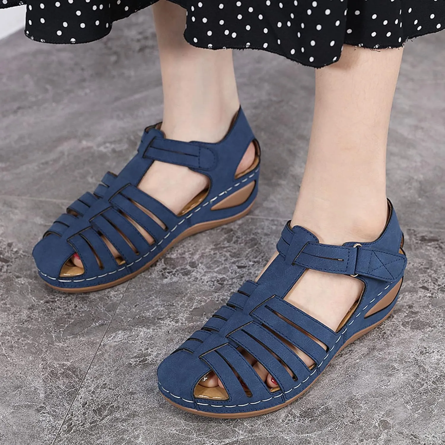 Ortho Walking Sandals for Women Sandals Women Dressy Summer Flat Gold 12w Diabetic Sandals for Women Wide Orthotic Slippers for Plantar Fasciitis Black Flats Shoes Women Women's Dressy Sandals