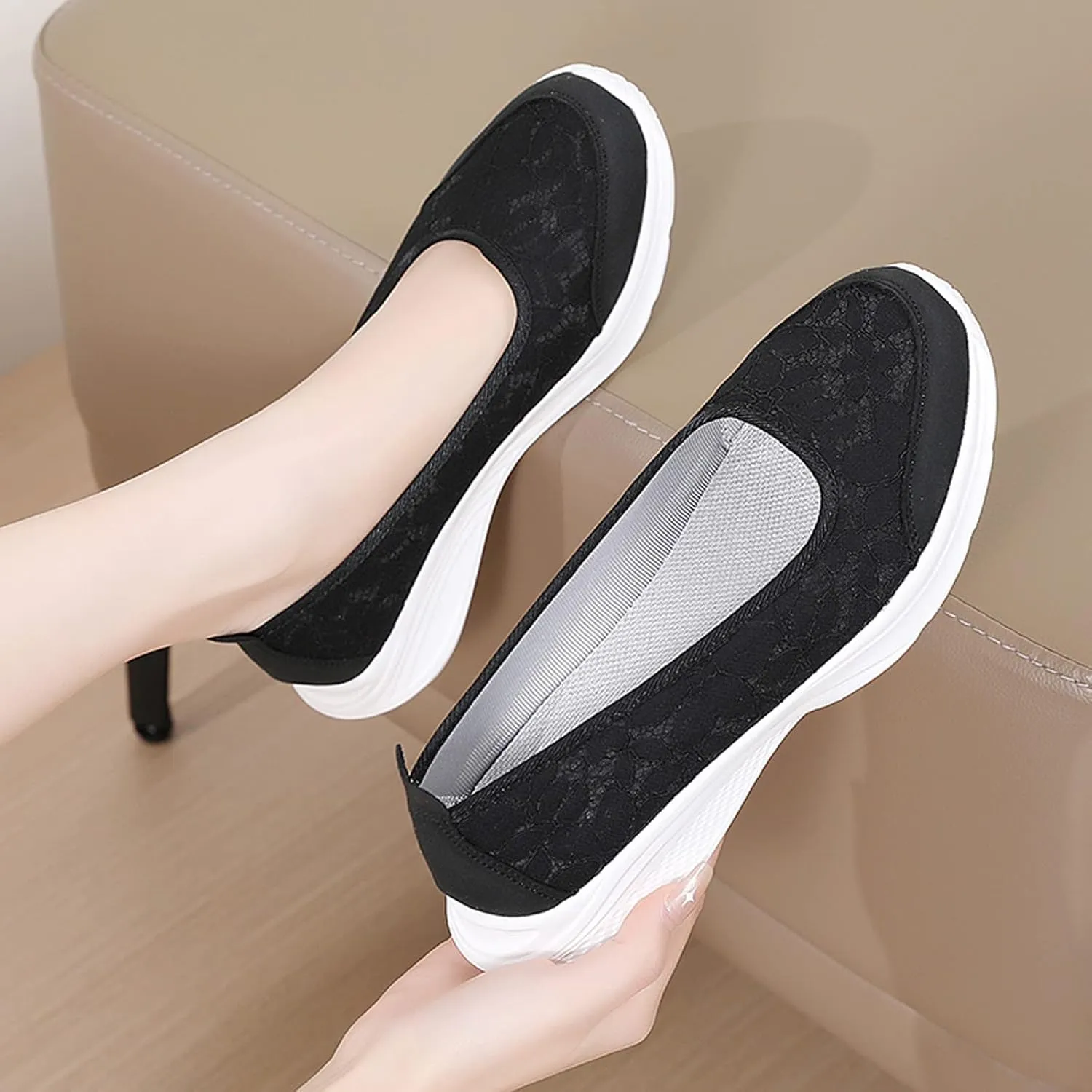 Orthopedic Casual Shoes for Plantar Fasciitis Relief Womens Slip On Walking Sneakers with Arch Support Comfortable Loafers Diabetic Feet