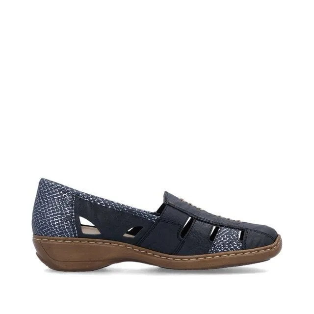 Rieker Women's Doric Woven Loafers- Navy