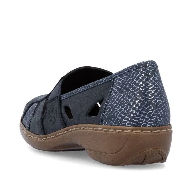 Rieker Women's Doric Woven Loafers- Navy