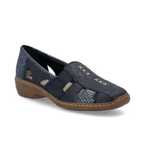 Rieker Women's Doric Woven Loafers- Navy