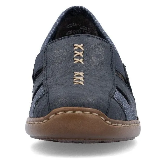 Rieker Women's Doric Woven Loafers- Navy
