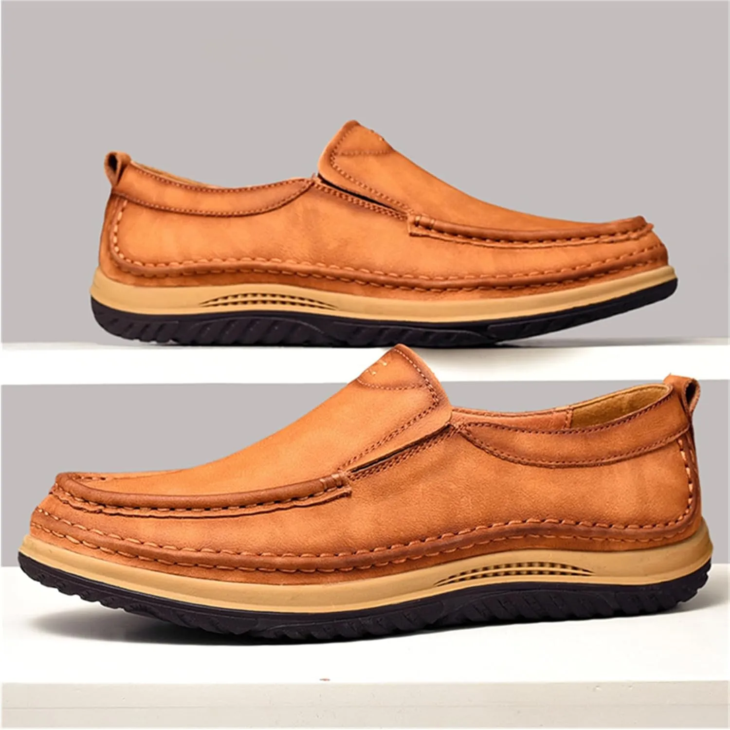 SywzX&xfybz Men's Casual Leather Shoes Cowhide Loafers Comfortable Driving Shoes