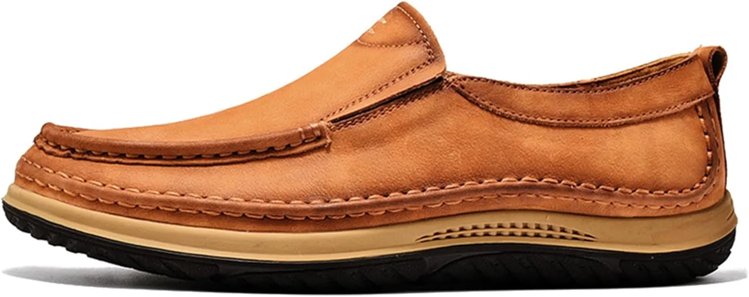 SywzX&xfybz Men's Casual Leather Shoes Cowhide Loafers Comfortable Driving Shoes