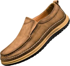 SywzX&xfybz Men's Casual Leather Shoes Cowhide Loafers Comfortable Driving Shoes