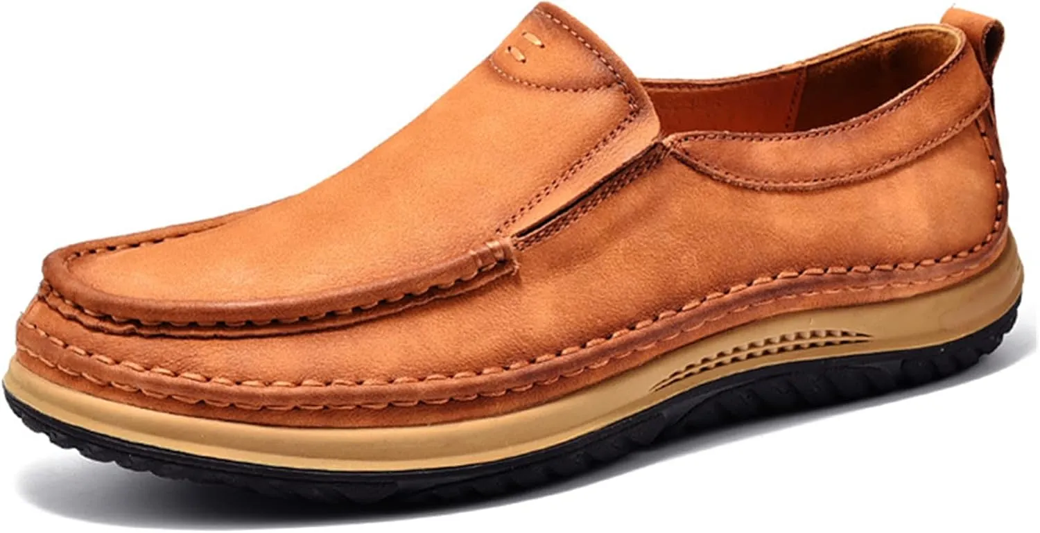 SywzX&xfybz Men's Casual Leather Shoes Cowhide Loafers Comfortable Driving Shoes