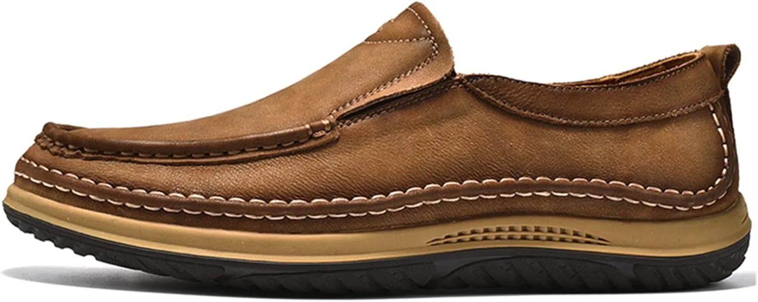 SywzX&xfybz Men's Casual Leather Shoes Cowhide Loafers Comfortable Driving Shoes