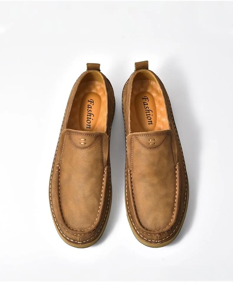SywzX&xfybz Men's Casual Leather Shoes Cowhide Loafers Comfortable Driving Shoes
