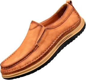 SywzX&xfybz Men's Casual Leather Shoes Cowhide Loafers Comfortable Driving Shoes