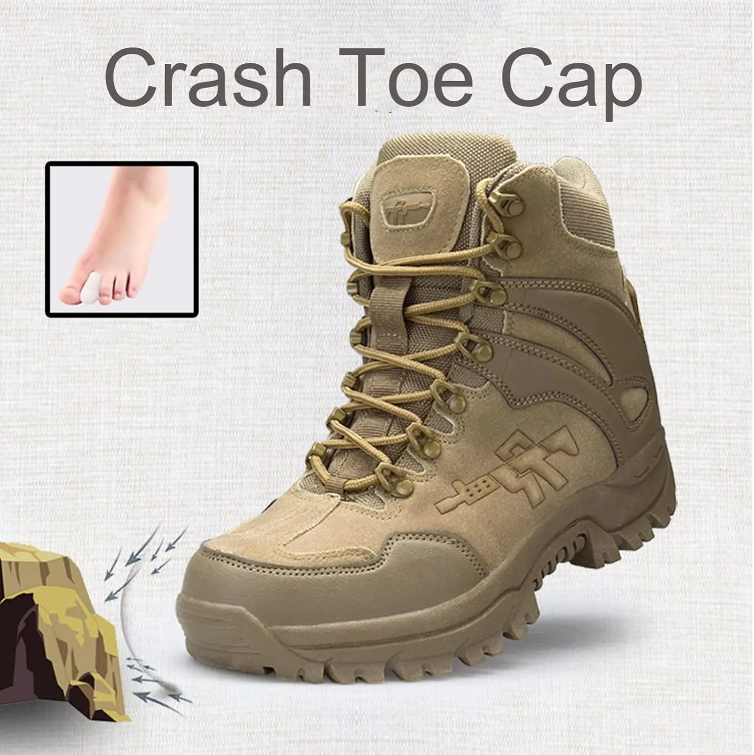 Tactical Military Combat Boots Men Army Hunting Trekking Camping Mountaineering Winter Shoes  Insoles,A-40 EU