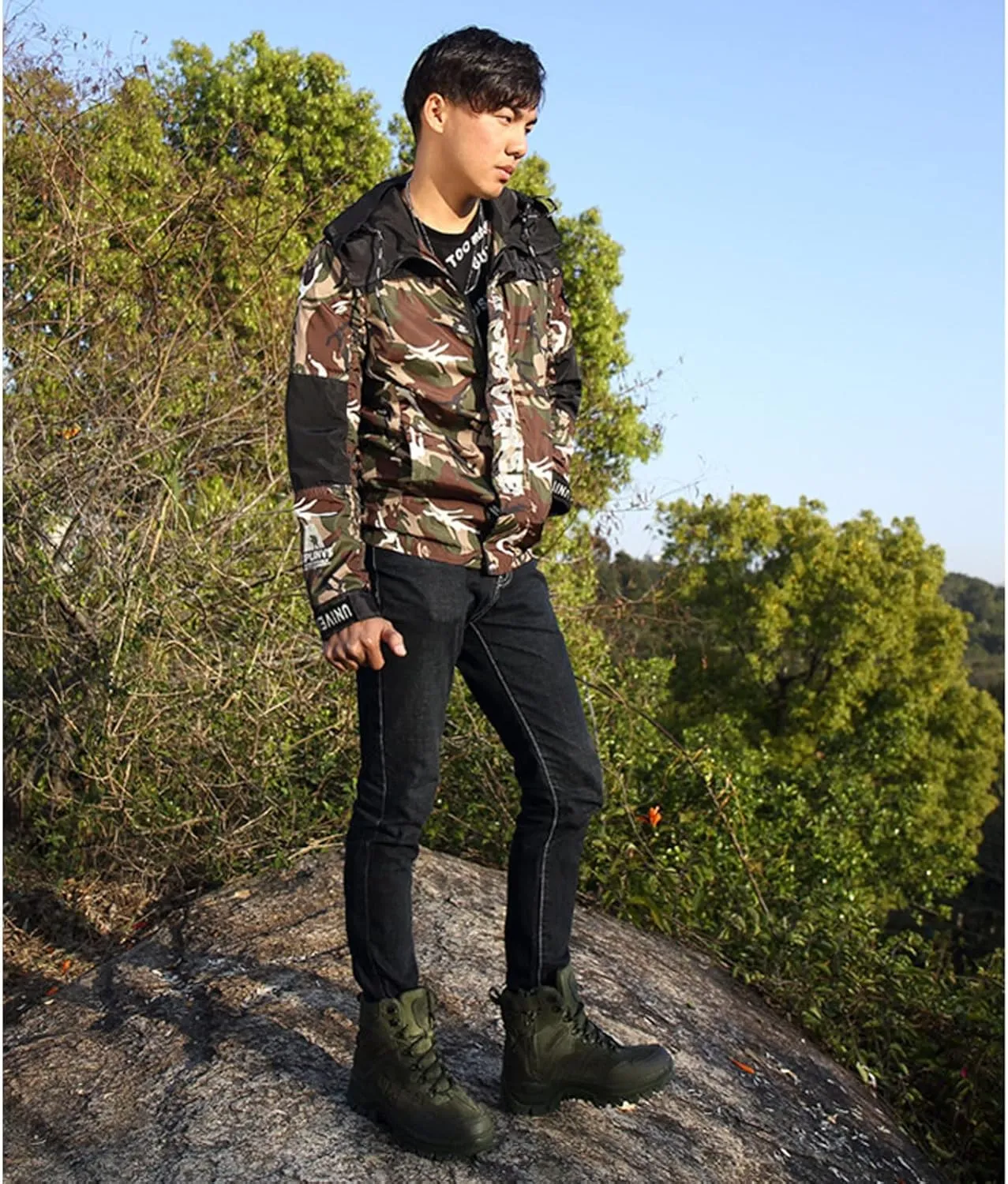 Tactical Military Combat Boots Men Army Hunting Trekking Camping Mountaineering Winter Shoes  Insoles,A-40 EU