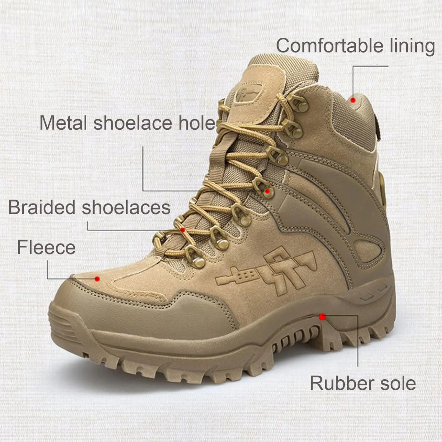 Tactical Military Combat Boots Men Army Hunting Trekking Camping Mountaineering Winter Shoes  Insoles,A-40 EU