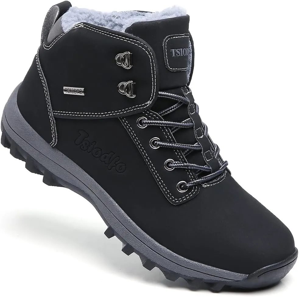 TSIODFO Fashion Women Boots Winter Waterproof Outdoor Hiking Shoes Leather Sweet Pink
