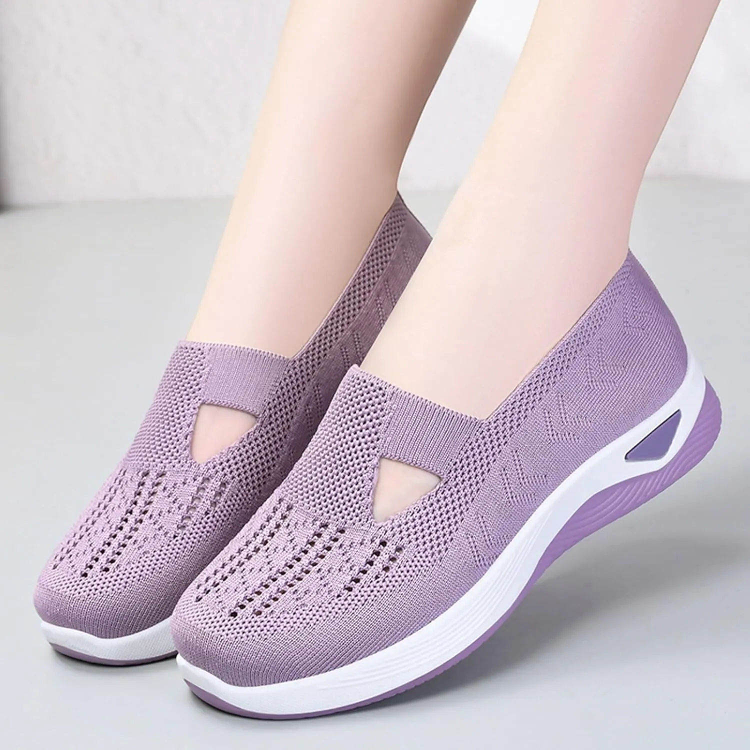 Womens Orthopedic Comfortable Walking Shoes Slip On Sneakers with Arch Support Casual Loafers Plantar Fasciitis Relief Foot Heel Pain Diabetic