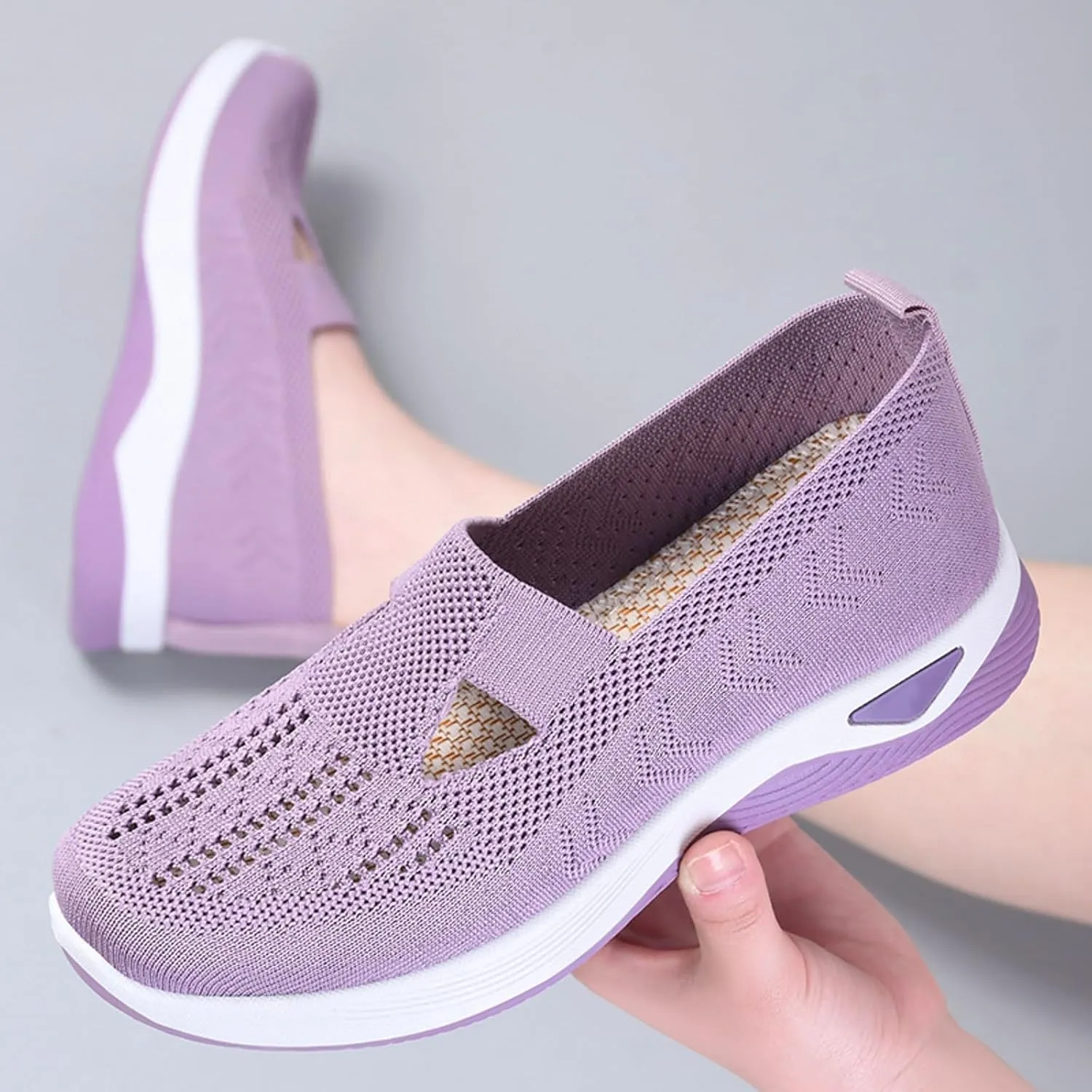 Womens Orthopedic Comfortable Walking Shoes Slip On Sneakers with Arch Support Casual Loafers Plantar Fasciitis Relief Foot Heel Pain Diabetic