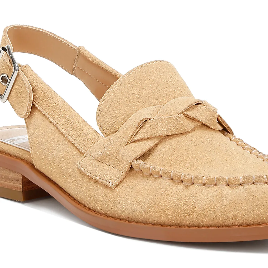 Woven Strap Slingback Loafers
